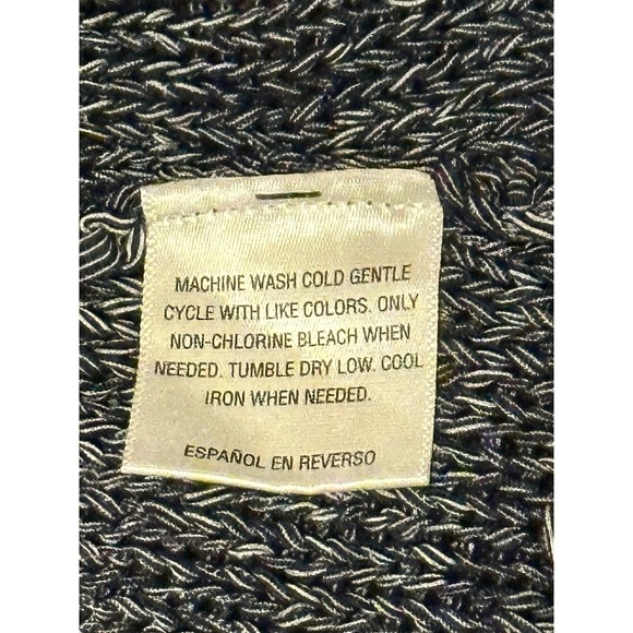 Style & Co Size S Blue Open Front Sweater Cardigan with Fringe - Picture 6 of 7